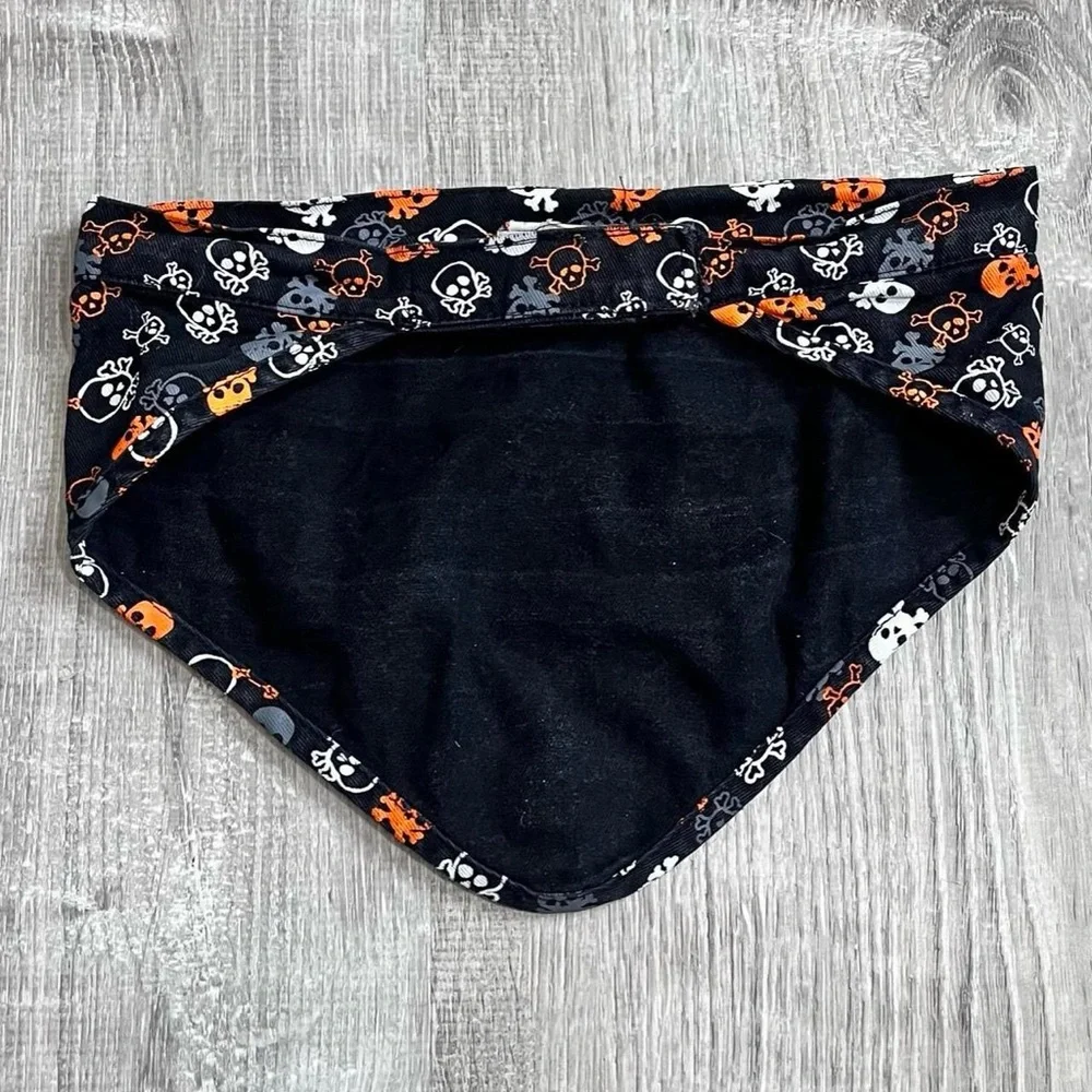 Petco Medium Large Black Orange White Skulls Halloween Dog Scarf Bandana